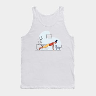 YOGA WITH CAT ILLUSTRATION Tank Top